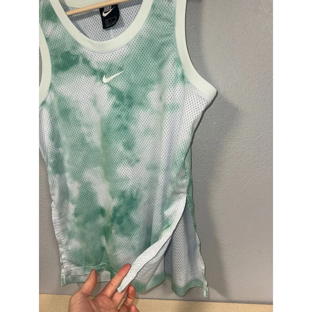 Nike Green Tie Dye Mesh Basketball Jersey Tank Top Small